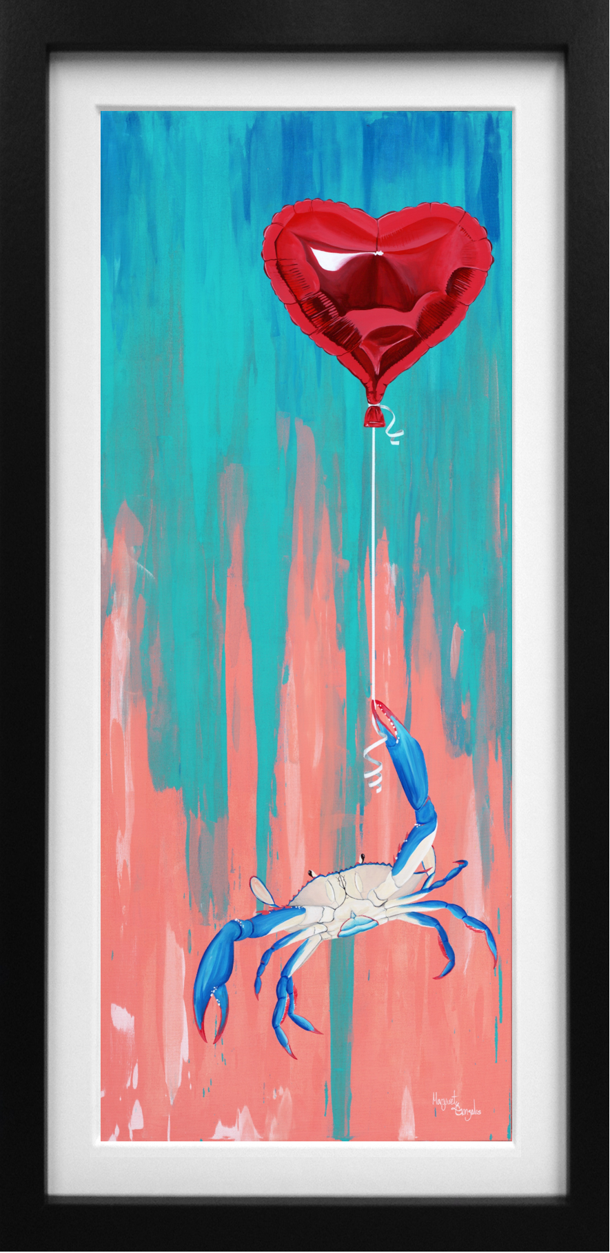 Blue Crab holding Mylar Balloon