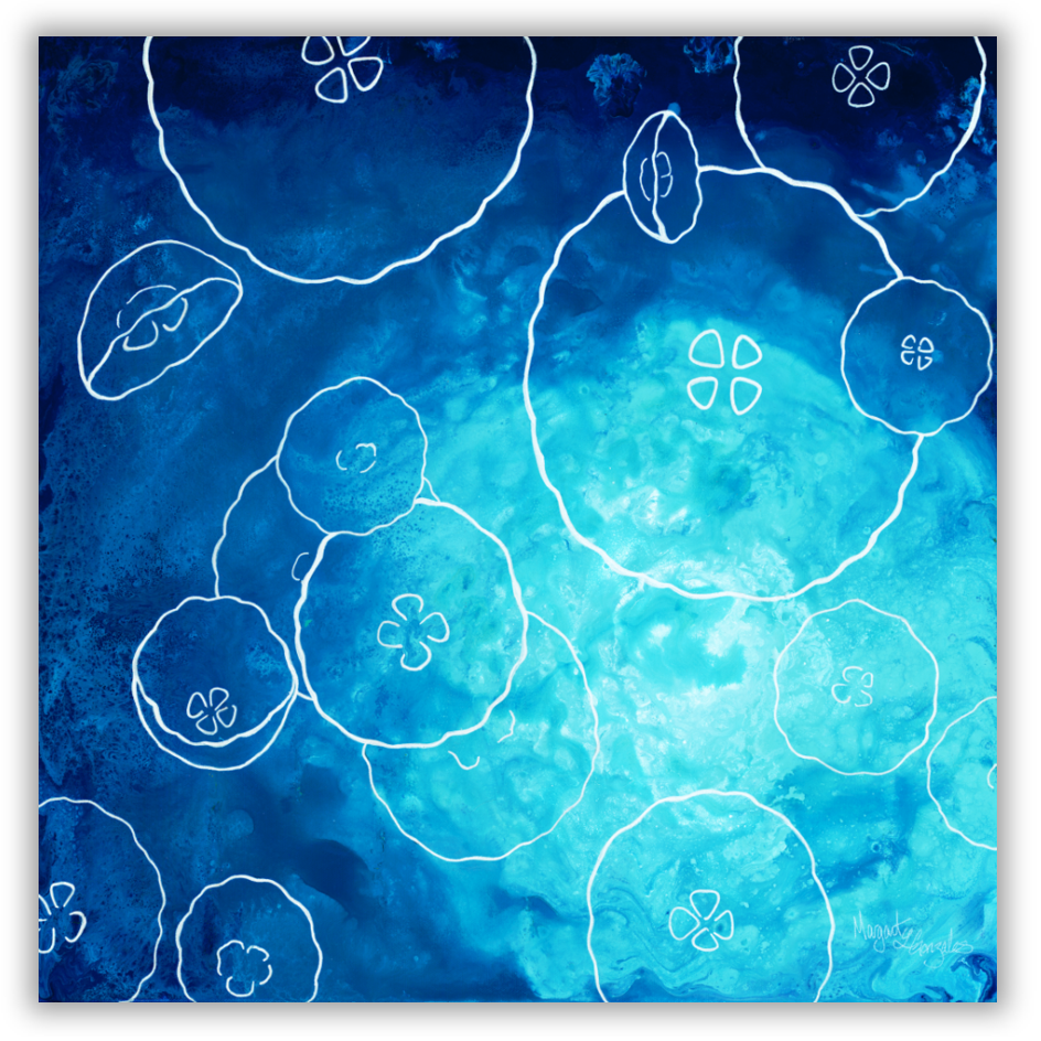Original Painting of Aurelia Aurita or Moon Jellyfish