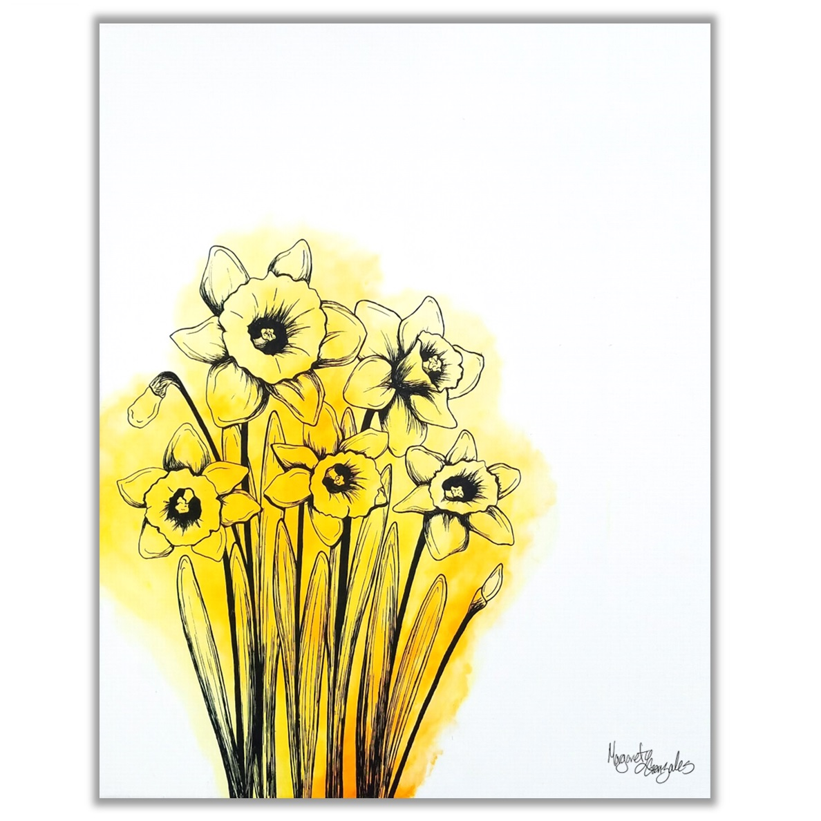 Original Painting of Daffodils 